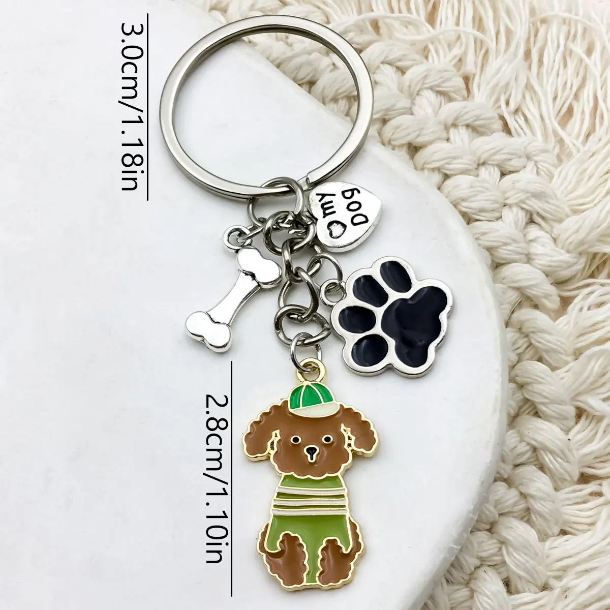 1pc Cartoon Cute Pet Dog Keychains Pet Commemorative Keychains Wallet Bags Backpacks Pendants For Dag Mom Dad, Pet Lovers