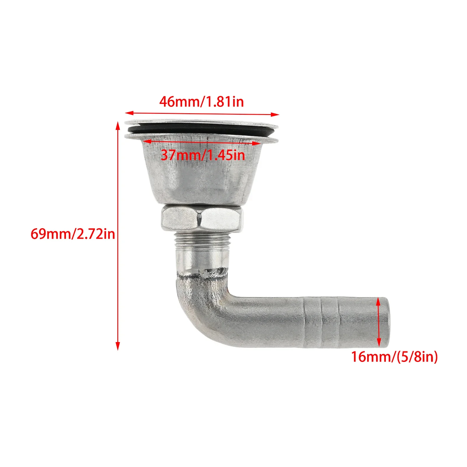 

1 шт. лодки морские 316 нержавеющая сталь утапливаемое крепление сквозь корпус топливный Бензобак вентиляционное отверстие 2,72x1,81 дюйма для 5/8 дюймов (16 мм) шланг внутреннего диаметра