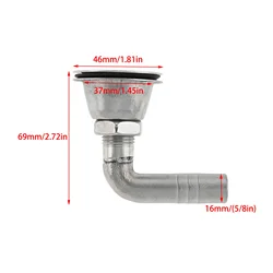 1Pc Boats Marine 316 Stainless Steel Flush Mount Thru-Hull Fuel Gas Tank Vent 2.72x1.81