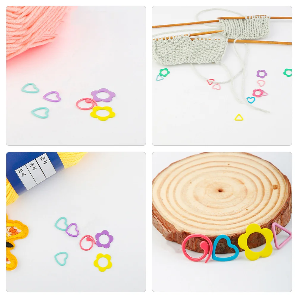 

50Pcs Metal Crochet Stitch Markers Colorful Heart Shape Knitting Rings for DIY Craft Sewing Quilting Embroidery Useful Crochet