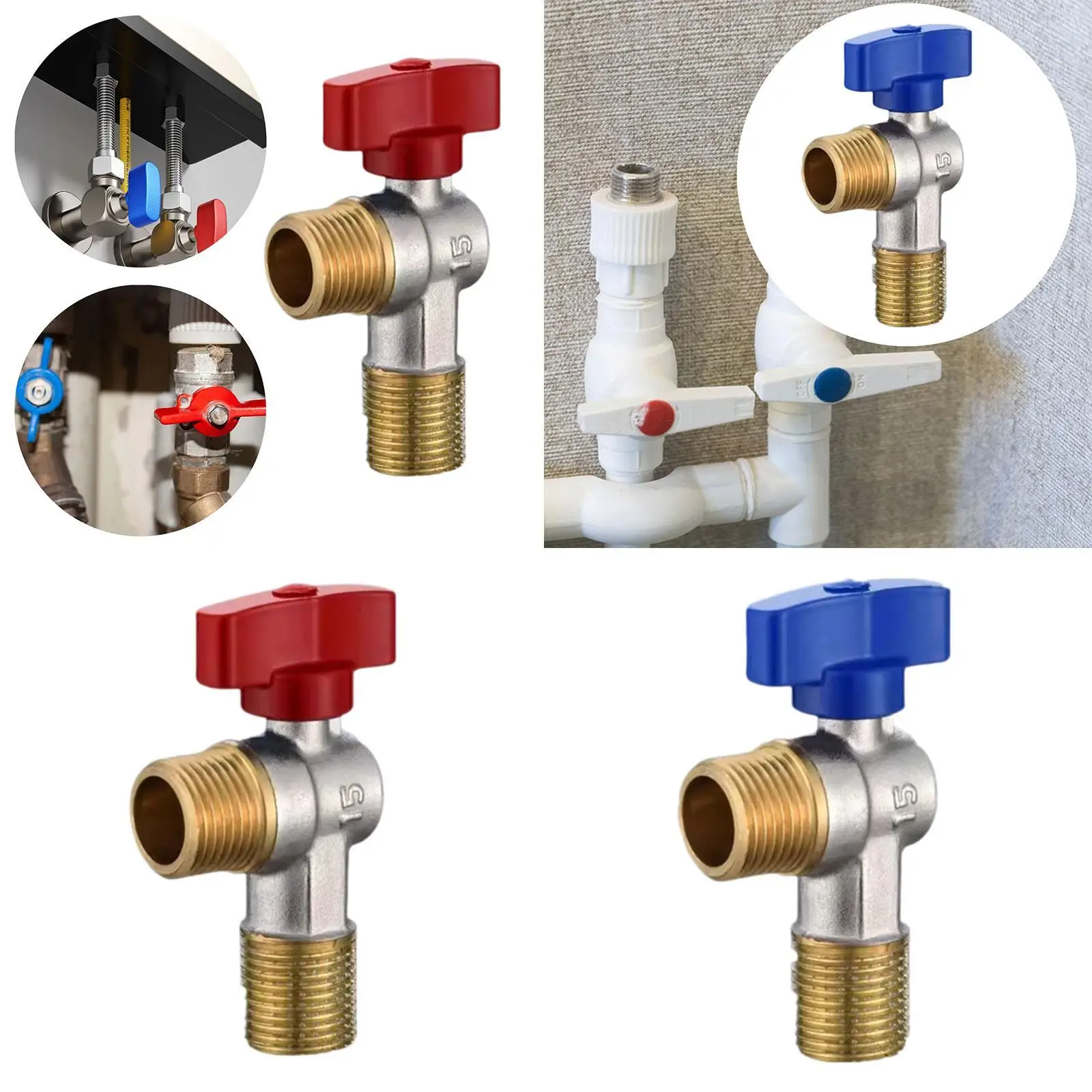 Hoekafsluiter 1/2'' High Flow Flow Control Valve voor wastafelverwarmer