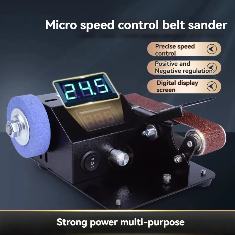 Auto Electric Knife Sharpener Machine,PRO Belt Sharpener with Digital Display,Adjusts Both Directions Copper Motor for Home Use