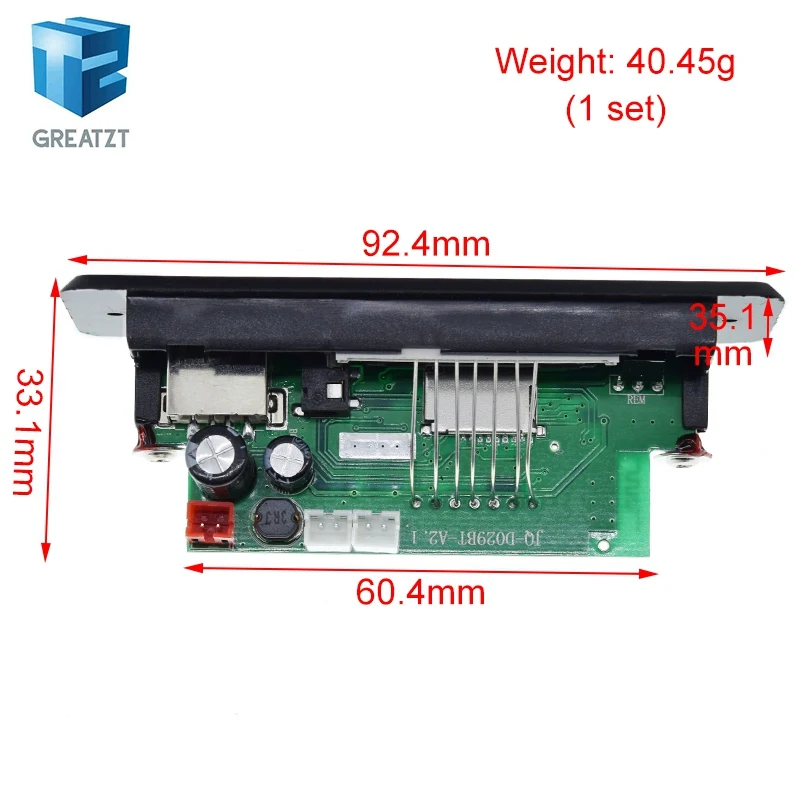 GREATZT Bluetooth 5.0 MP3 Player Decoder Board 5V-32V 6W Amplifier Car FM Radio Module Support FM TF USB AUX Recorders