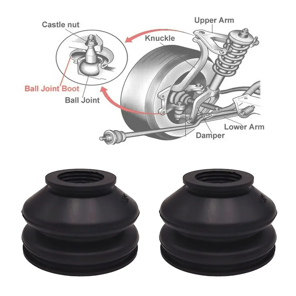 

2Pcs Dust Boot Covers Track Rod End And Ball Joint Boots With Tongue Groove Fastening Suspension Component Ball Head Replacement