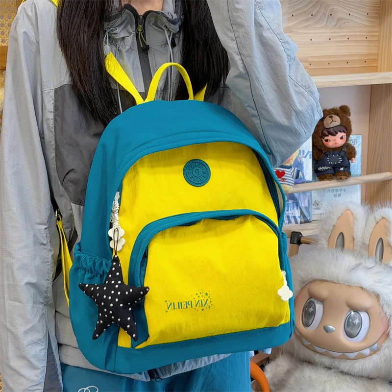 Women's Korean-style dopamine shoulder bag, lightweight and casual backpack for students, perfect for outings, with a large capa