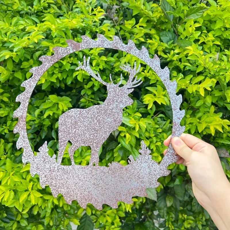 

Hello Young Rusty Deer Metal Crafts Outdoor Garden Yard Ornaments Wall Hanging Art Metal Home Decorations Wall Decor Metal Backg