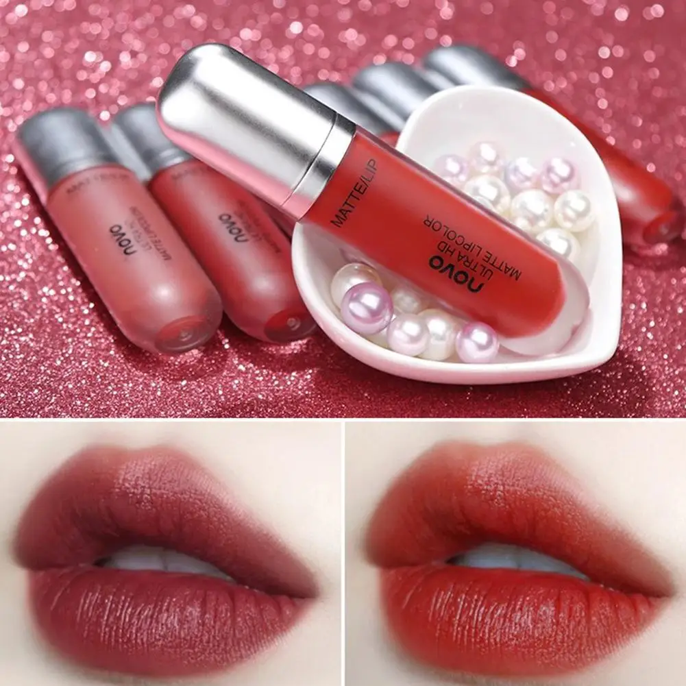 Velvet Lip Glaze Matte vervaagt niet Betaalbare lippenstift Whitening Cup Een non-stick hydraterende J3Y8