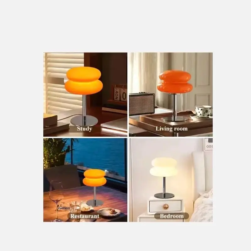 

Creamy Style USB Bedroom Lamp with Plastic Lampshade Tri Color Dimming Table Lamp for Living Room Study Atmosphere Lighting