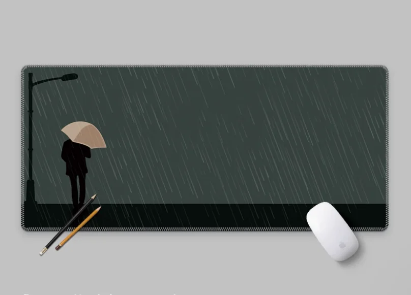 

Rainy Day Streetlight Pad Mouse Pad Super Large Silk Smooth Thick Waterproof Office Big Gaming Natural Rubber Office Anime Table