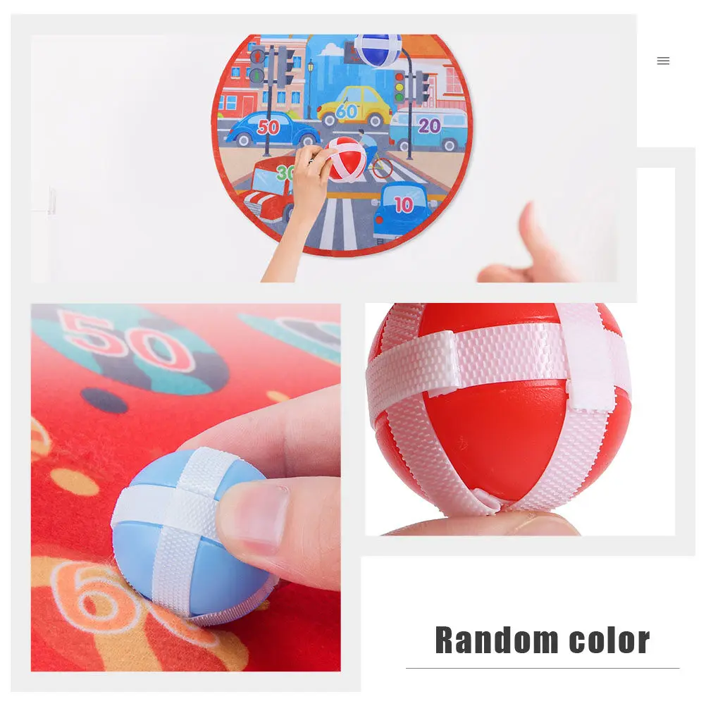 

24Pcs Sticky Wall Ball Darts Set Exquisite Workmanship Safe Flexible Plastic Suction Balls for Outdoor Activities Throwing Games