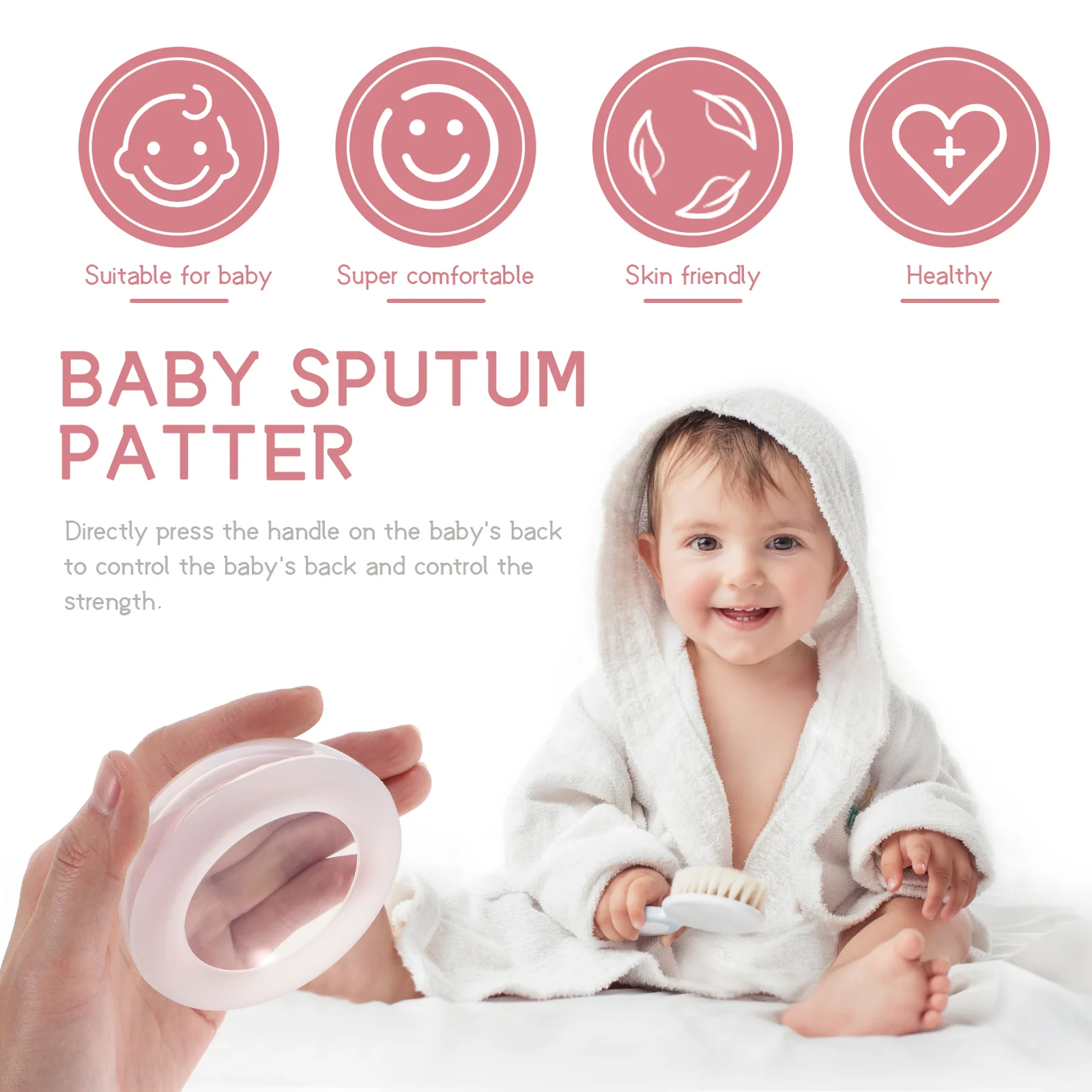 2-teiliges Baby-Schleimgerät Pat Patting Tool Zubehör Sputum Spucken Silica Gel Helfer Cup Kleinkind