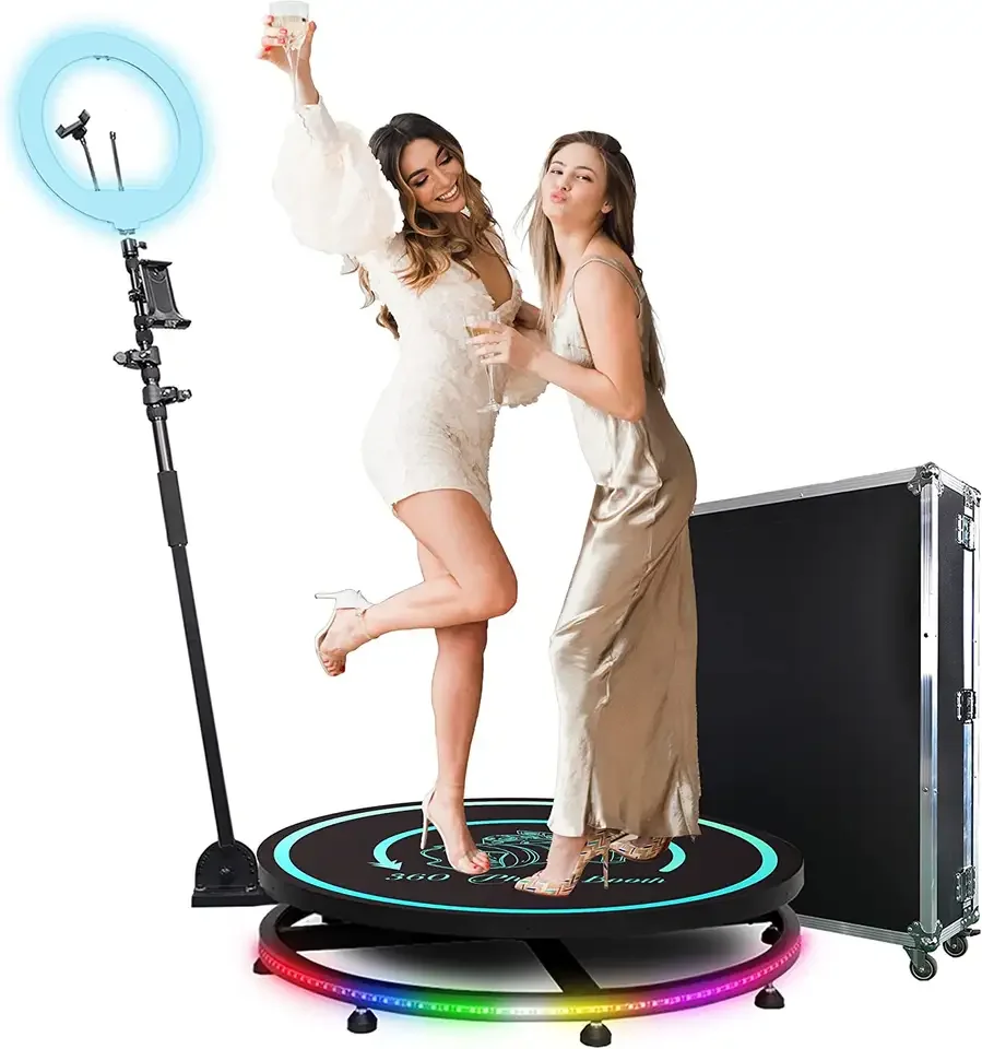 360 portable photo booth Fill light machine camera ipad selfie video Power Bank Accessories Optional automatic spin photo booth