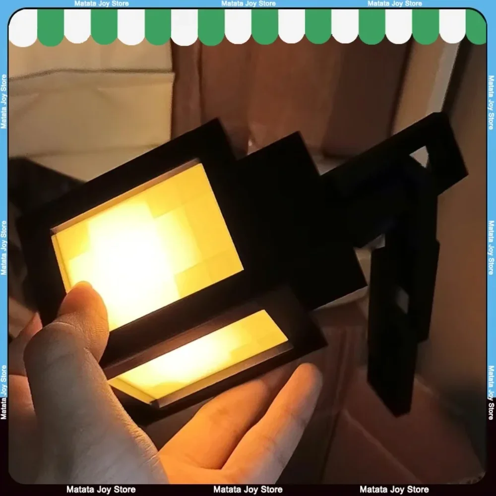 Lanterna luminosa impressa em 3D Nightlight Pixel Game Theme Ambient Home Decor Ornament Light