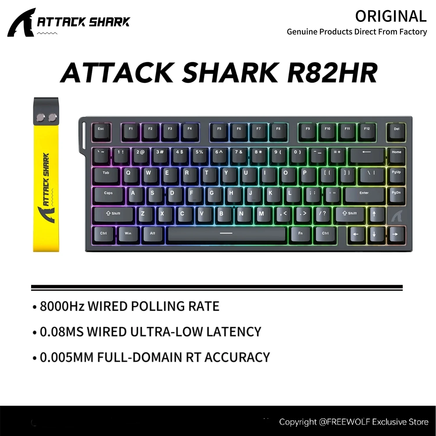 

R82HE High-performance Magnetic Switch Wired Keyboard,8000Hz Polling Rate,75% Minimalist Layout Ergonomic Design