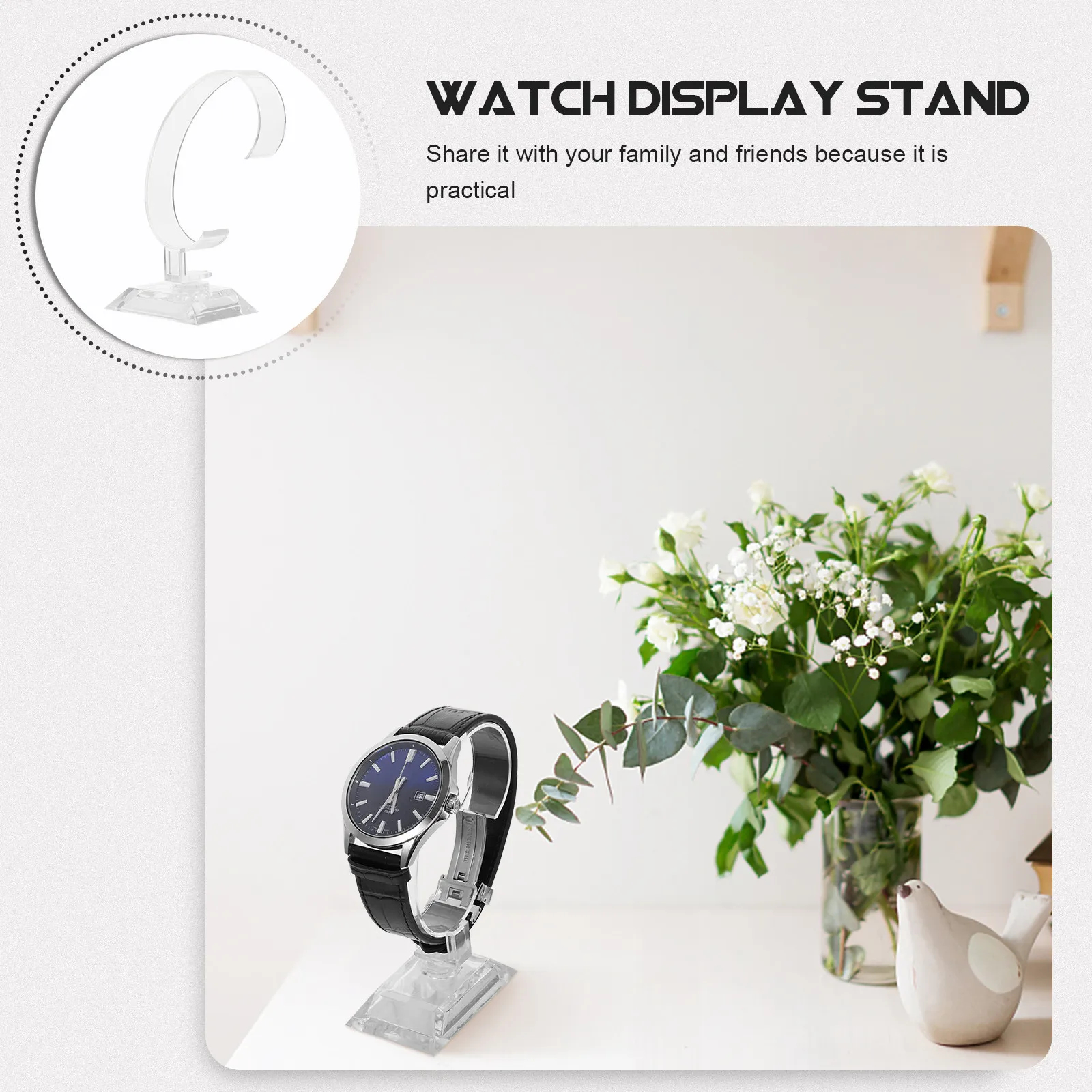 

8Pcs Large Watch Display Stand ABS Jewelry Display Rack for Watches Bracelets Organizers Storage Holder Home Office Gift