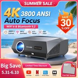 4K 3800 ANSI native full hd video projector 2.4+5G wifi auto focus android TV movies video projector NFC daytime home theater