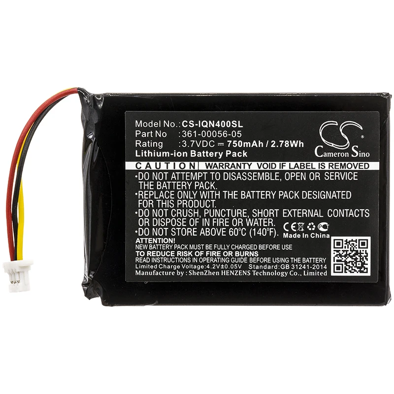 750mAh Battery for Garmin 361-00056-05 Nuvi 40, 40LM, Nuvi 52, 52LM, 56LMT,66LM,68LMT,2689LMT,2689LMT 6-inch, NOTE the connector