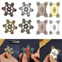 Vintage Plum Blossom Floss Bobbins Thread Holder Zinc Alloy Winding Board Bobbins Storage Organizer Cross Stitch Sewing Supplies
