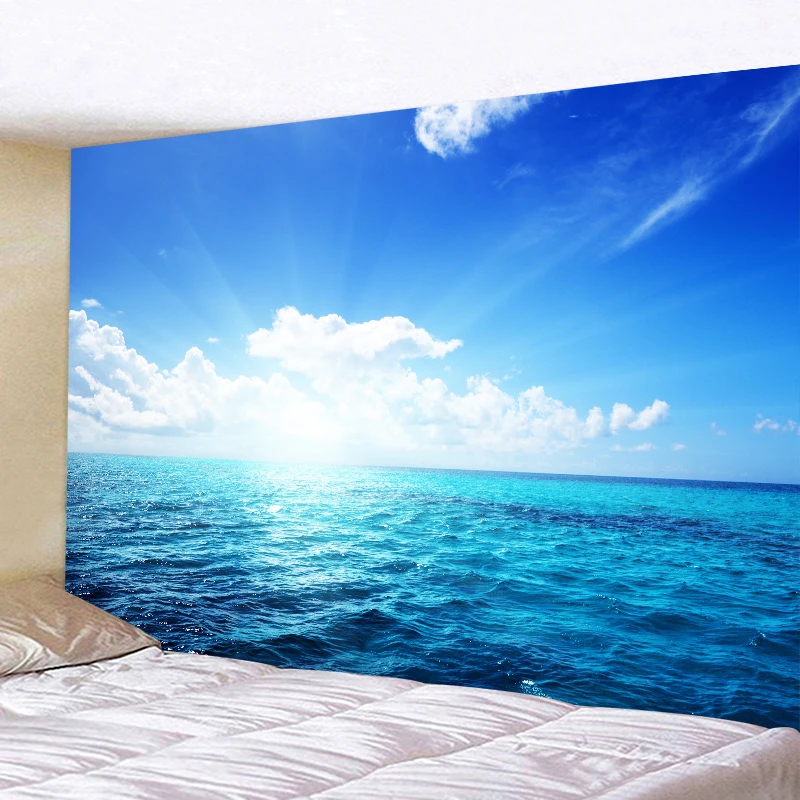 Sun blue sky and white clouds tapestry wall hanging dormitory home decoration tapestry suitable for bedroom living room