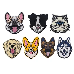 Bonito cão de estimação remendo bordado engraçado dos desenhos animados animais bordado logotipo acessórios de vestuário adesivo remendos roupas presentes para criança