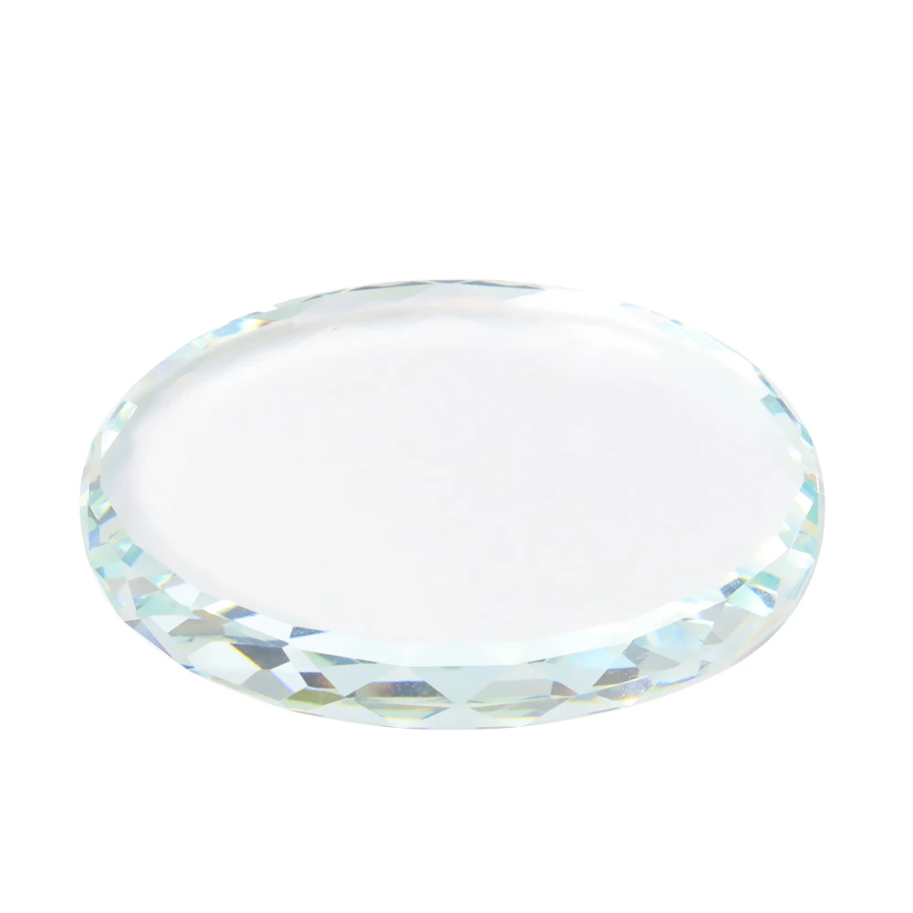 78MM Faceted Glass Jewelry Display Crystal Stand Holder DIY Eyelash Adhesive Extension Tool Pallet Pad Pedestal Tray Paperweight