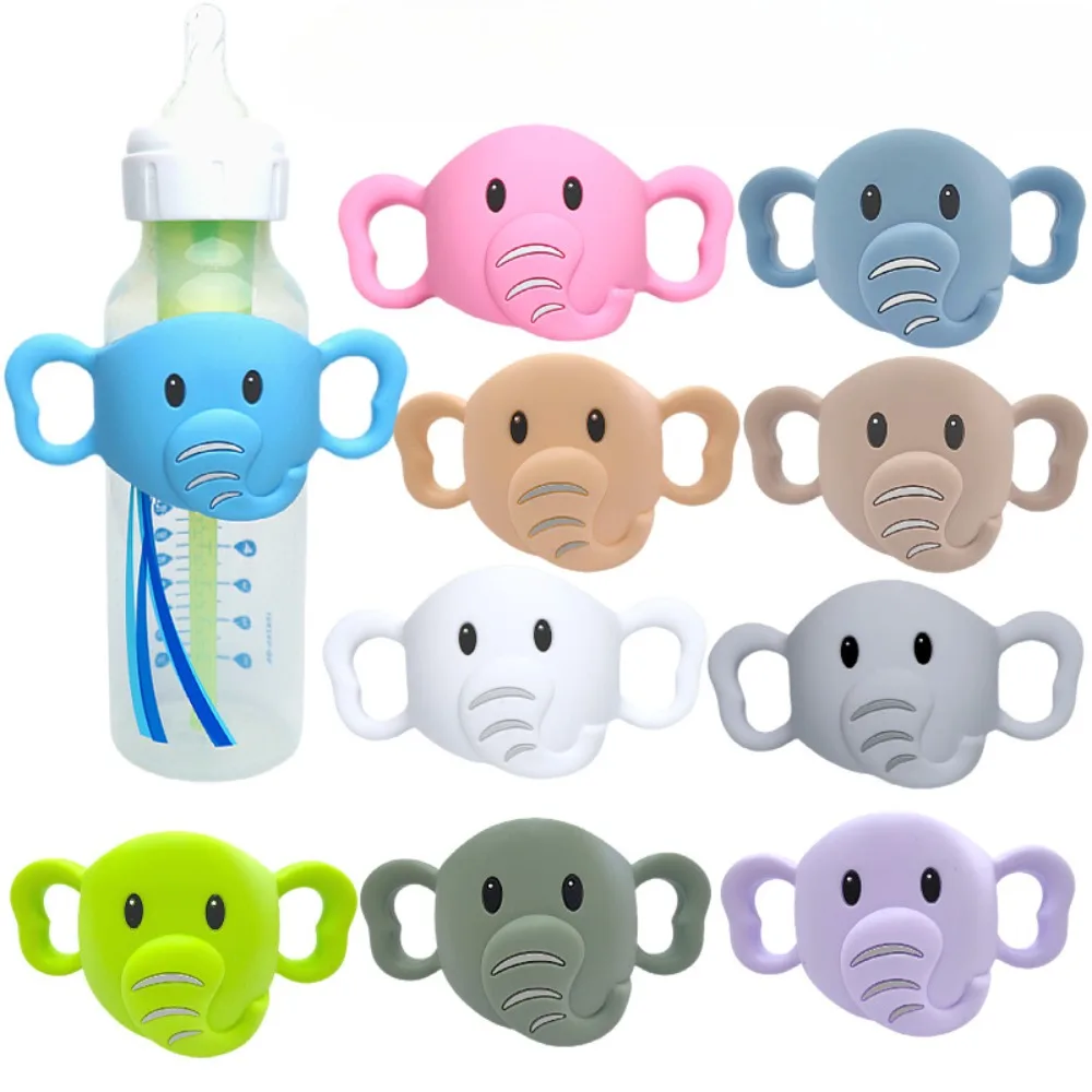 Bottle Handles for Baby Easy-Grip Transitional Sippy Cup Handles Narrow Baby Feeding Bottle Holder Grips 100% Silicone-BPA-Free