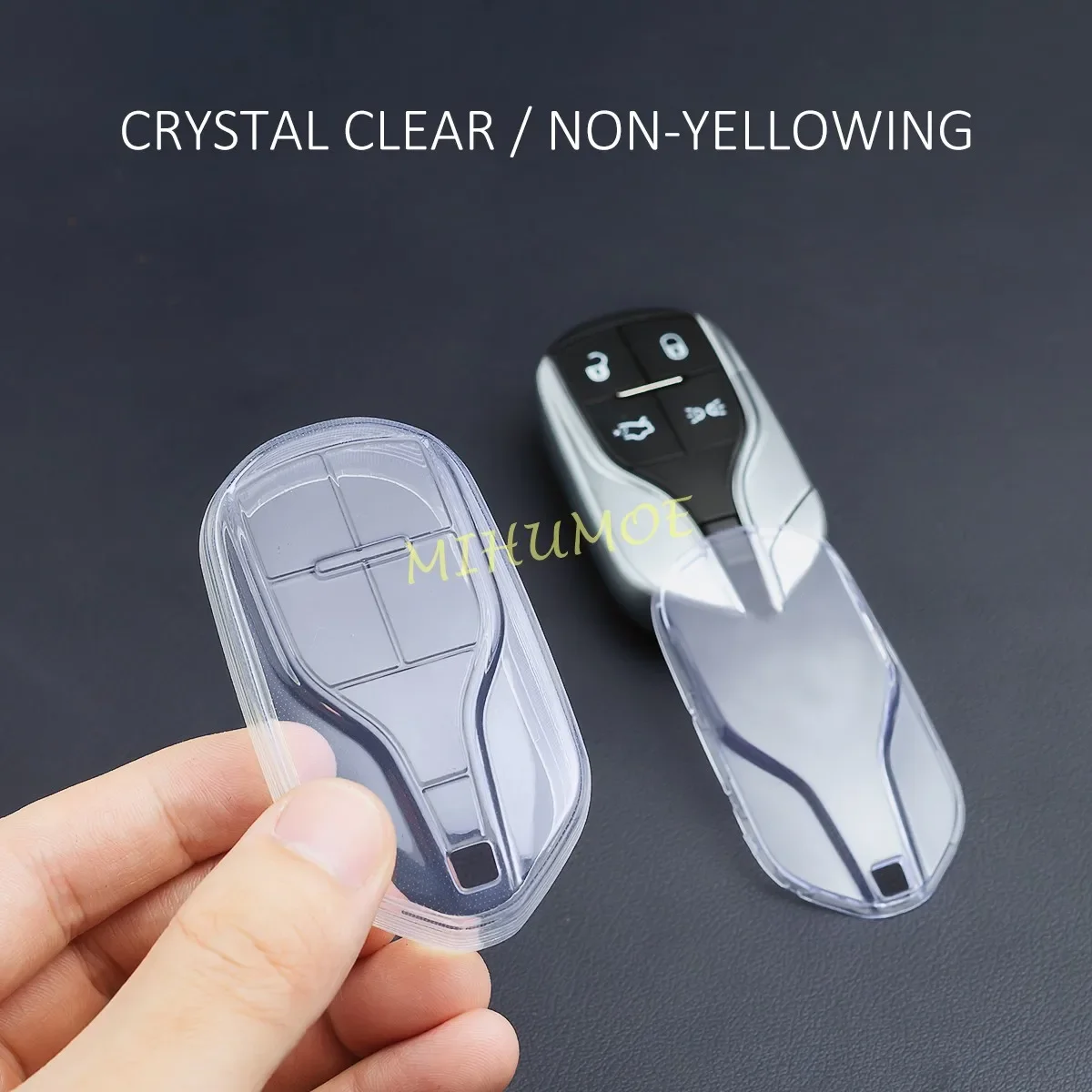 For Maserati Ghibli Levante Quattroporte Crystal Clear Car Key Fob Cover Case Holder Protector