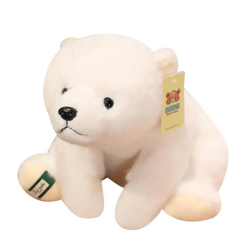 Polar Bear Plush Toy for Children, Soft Fuzzy Doll, Brinquedo de pelúcia simulado, Decoração do lar, Crianças, Namorada, Presente de aniversário