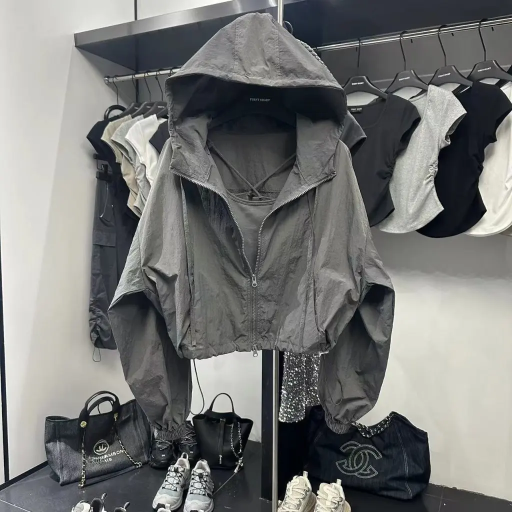 

Women's Black Charge Jacket Loose Casual Fashion Summer All-match Short Workwear Sunscreen Clothing