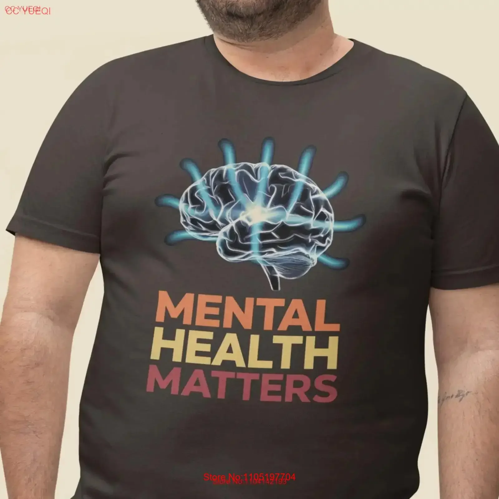 مسائل الصحة العقلية تي شيرت الوعي انتشار المشاعر الإيجابية وينتهي الصار أحب نفسك تشجيع شفاء خمر للجنسين #1