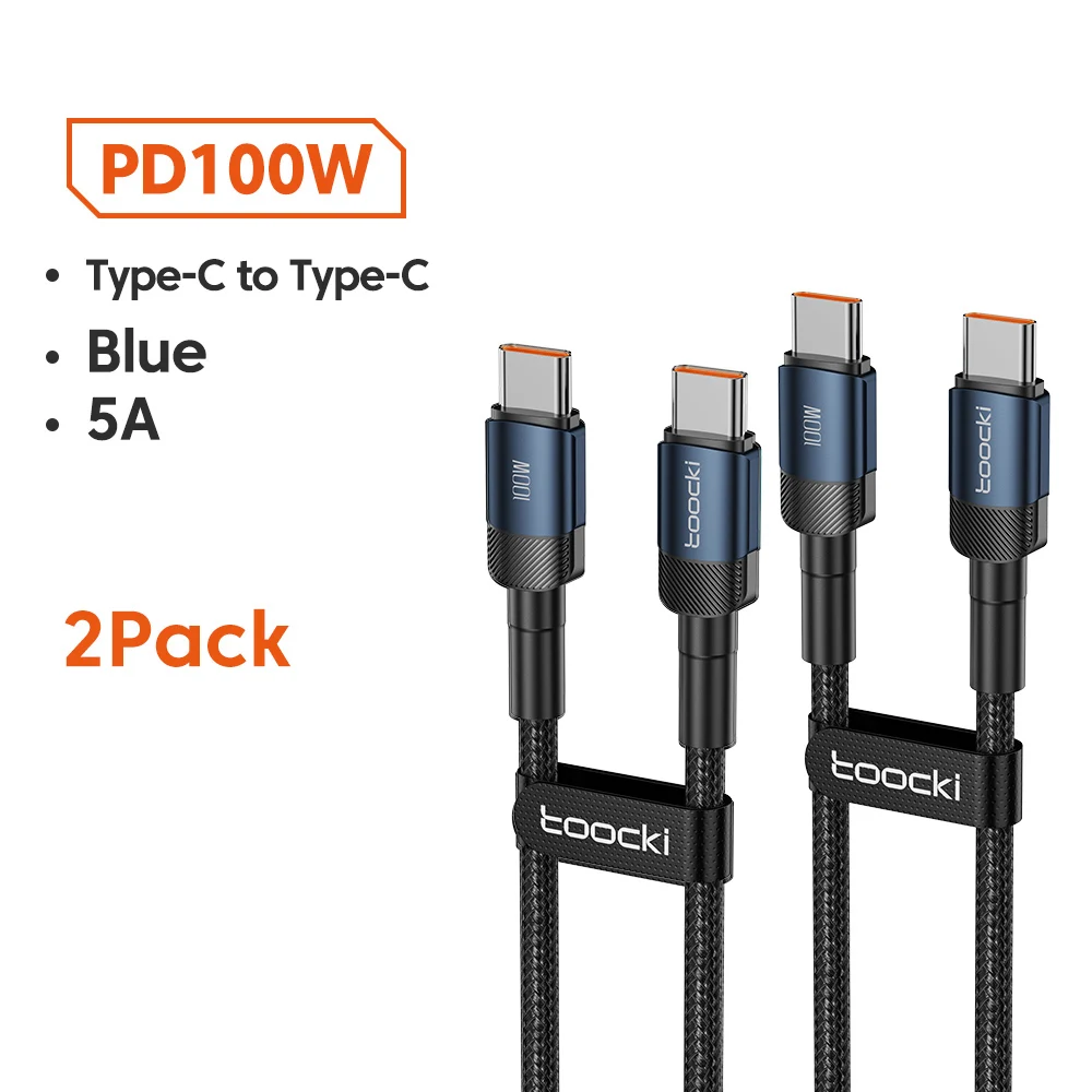 Toocki 100W Type C naar USB C-kabel PD 3.0 snel opladen 4.0 Snel opladen Type C naar Type C voor Macbook Samsung Xiaomi