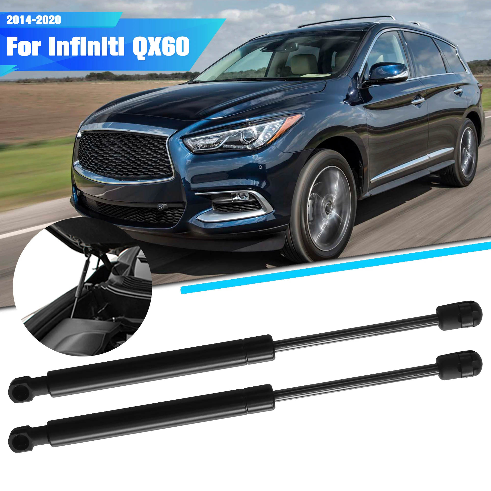 For Infiniti QX60 2014-2020 JX35 2013-2014 2Pcs Car Front Hood Lift Support Struts Gas Spring Damper