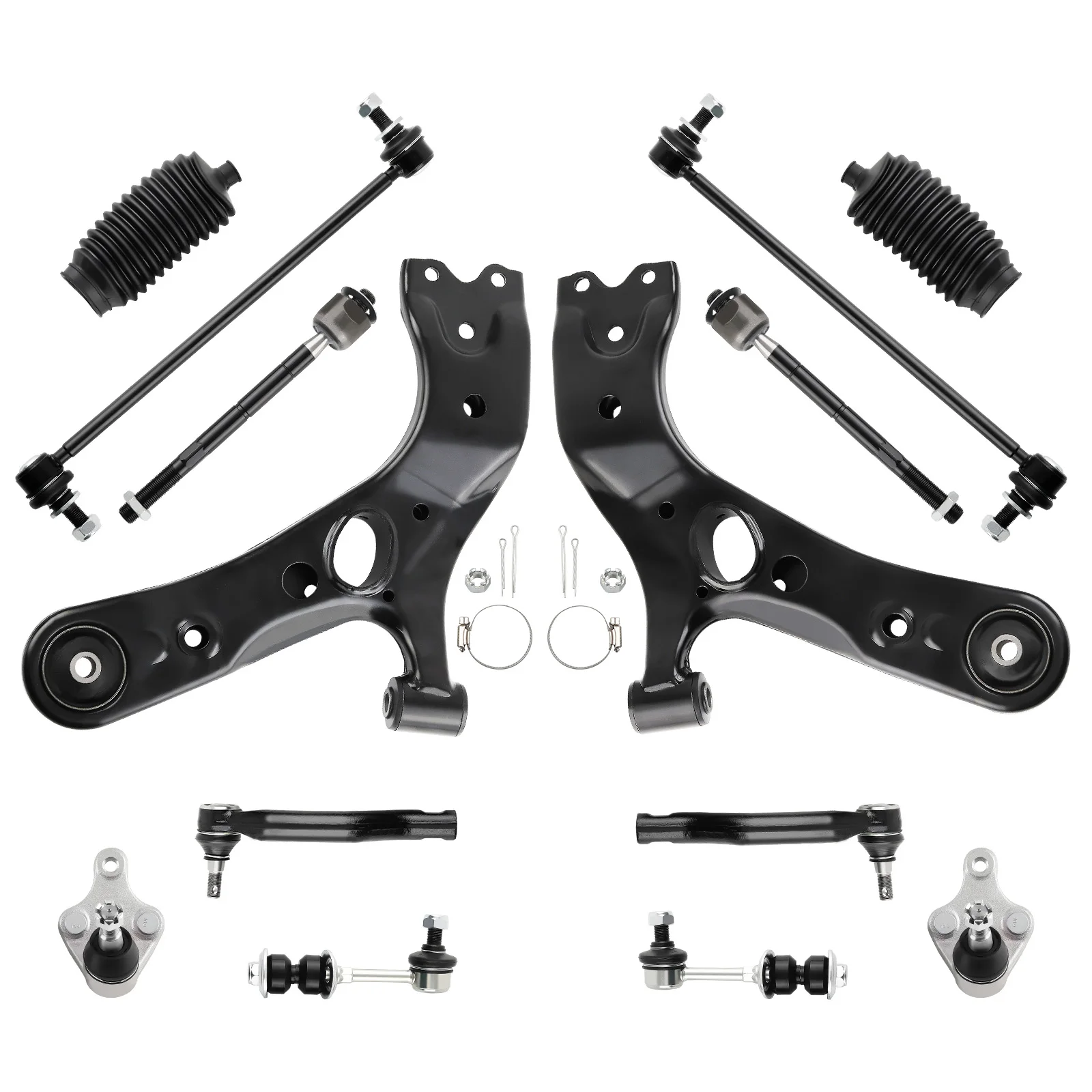 MaXpeedingrods Front Rear Lower Control Arm with Ball Joints Tie Rod Sway Bar for Toyota RAV4 2006 - 2018 All Models K620587
