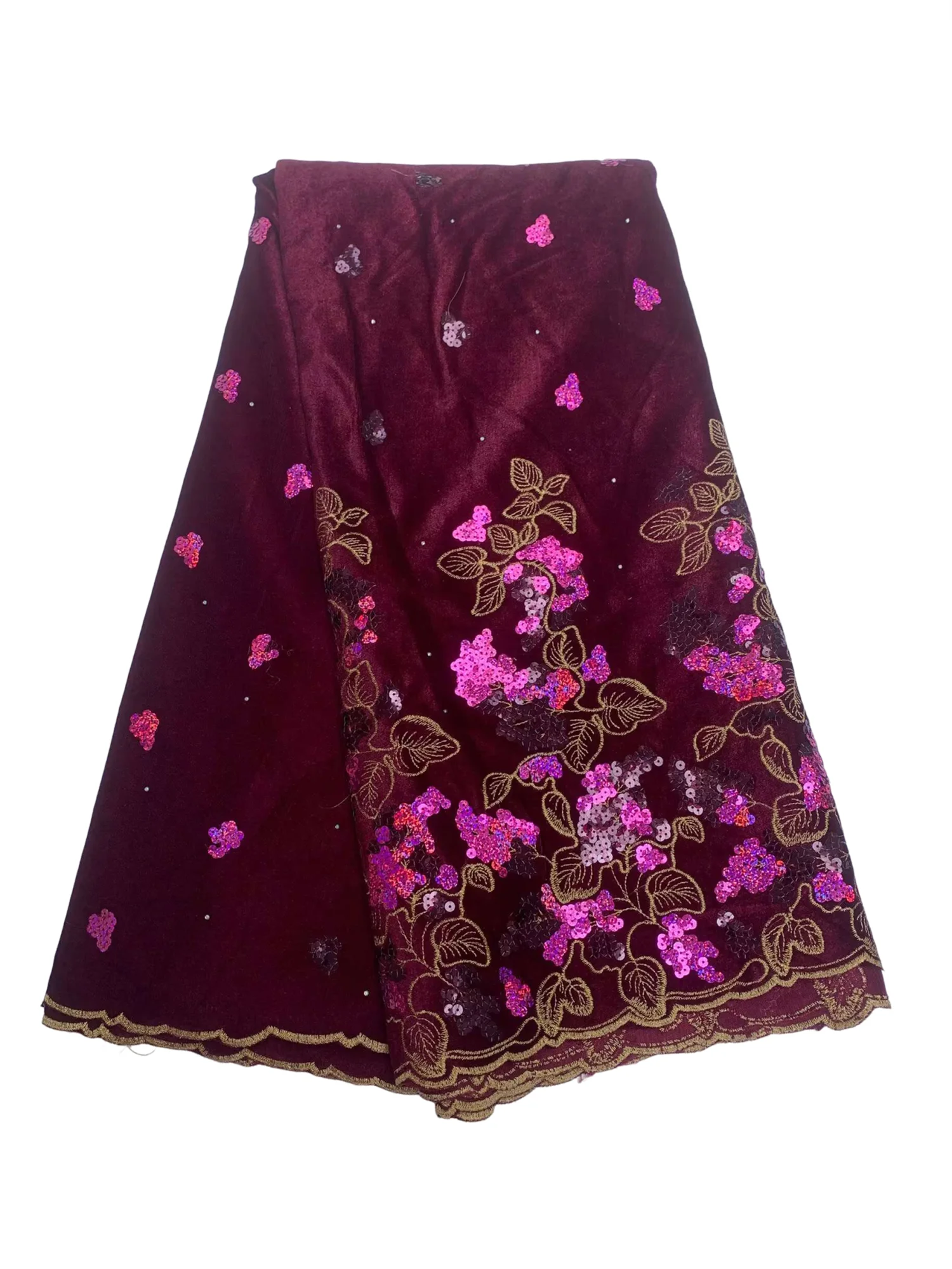 

Новинка 2025 года, африканская бархатная кружевная ткань, 5 ярдов, высокое качество, свадебное платье, роскошная нигерийская кружевная ткань с вышивкой камней для женщин