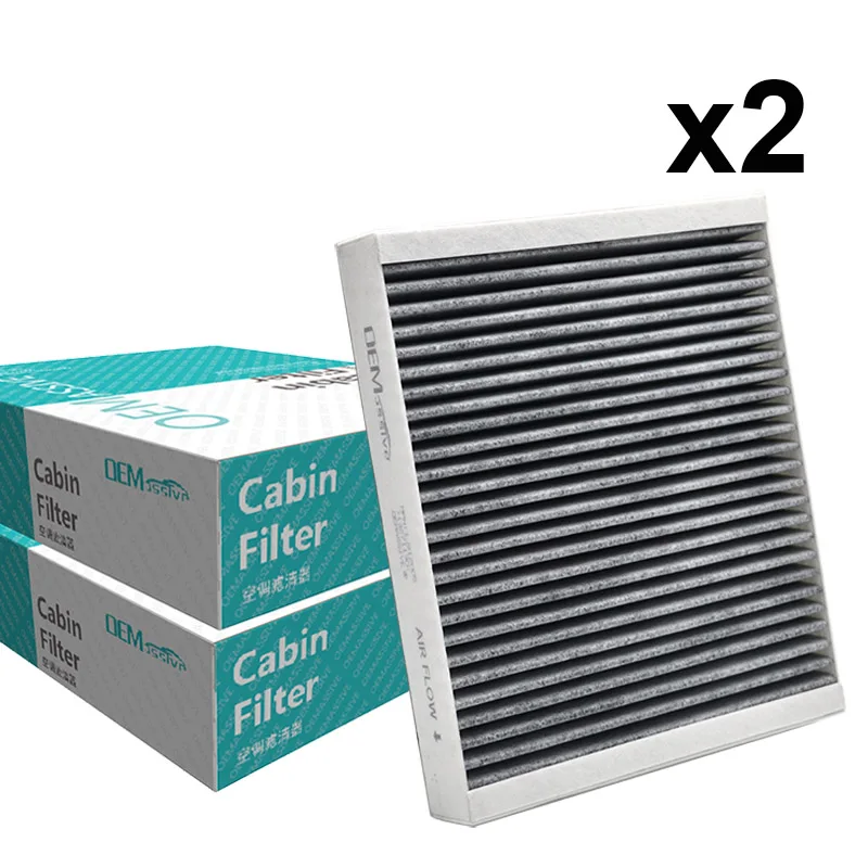 2x Car Pollen Cabin Filter Activated Carbon For Buick LaCrosse Regal Verano Encore Chevy Malibu Trax 13271190 13271191 52420930