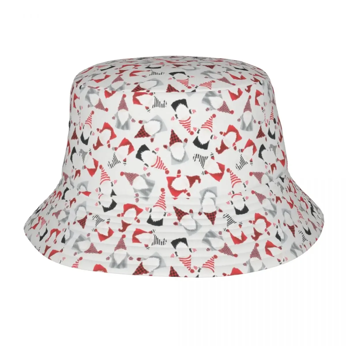 Fashion  Holiday Snow Fun Gnomes Bucket Hats For Men Women Printed Summer Travel Beach Fisherman Cap