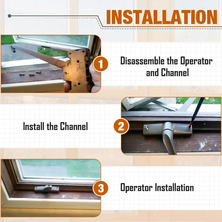 Straight Arm Operator for Anderson Window Crank Replacement for Left Window with 83 8 Arm Length, Works with PermaShield Casemen