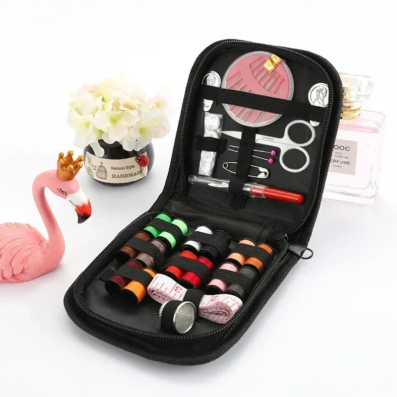 Complete Sewing Kit with Threads Needles Scissors Tape Measure Buttons Portable Travel DIY Embroidery Handwork Sewing Tool Set