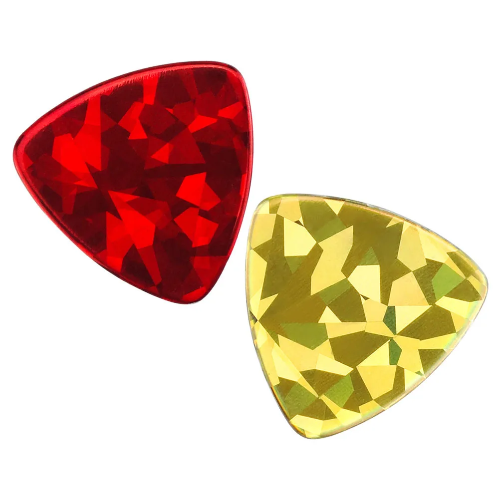 

2pcs Guitar Picks 0.96Mm Thick Triangle For Acoustic Electric Bass Ukulele Heavy Duty Durable Sparkling Design Music Accessories