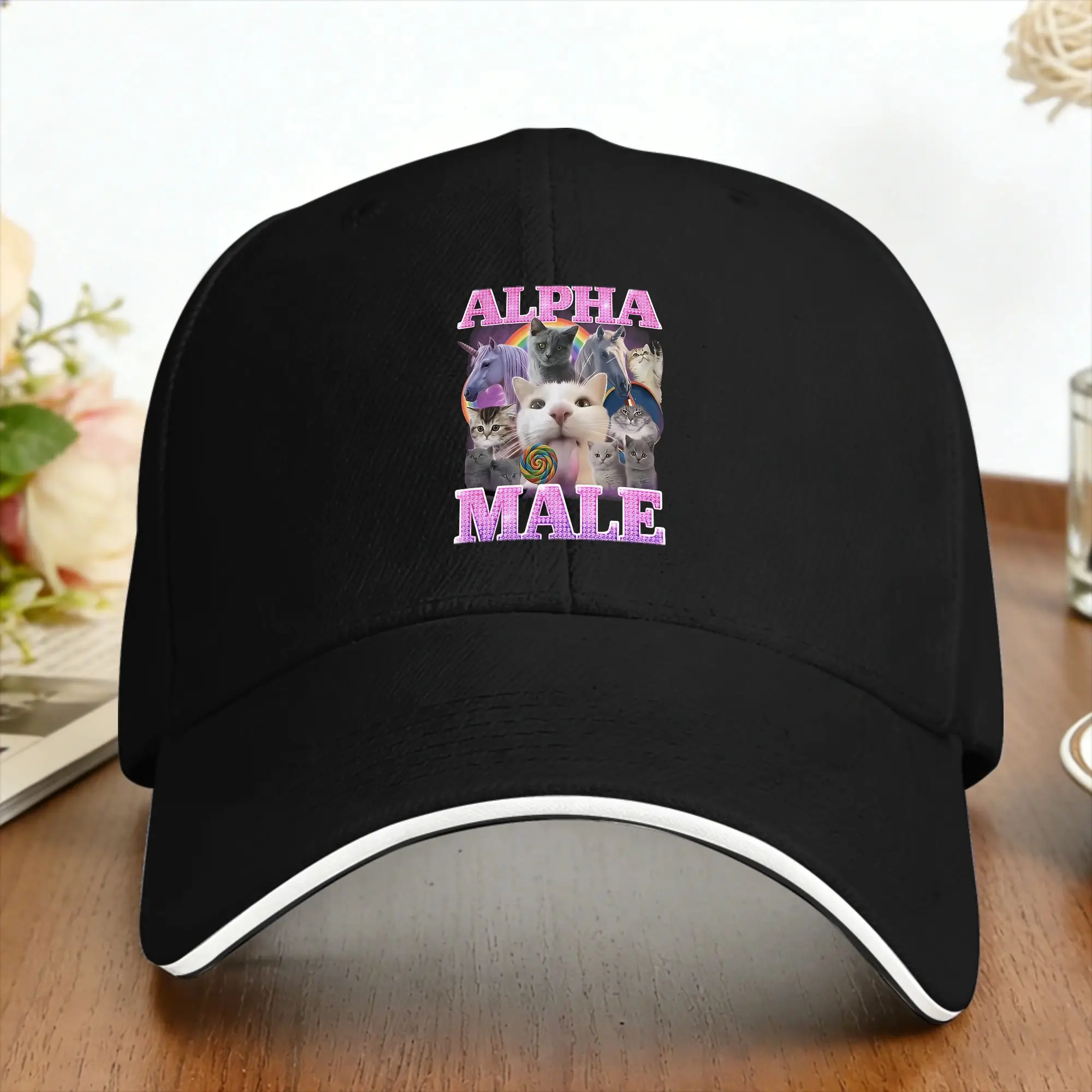 Alpha Male Funny Cat Baseball Cap  Outdoor Gym Wholesale Trucker Hat Fashion Baseball Caps