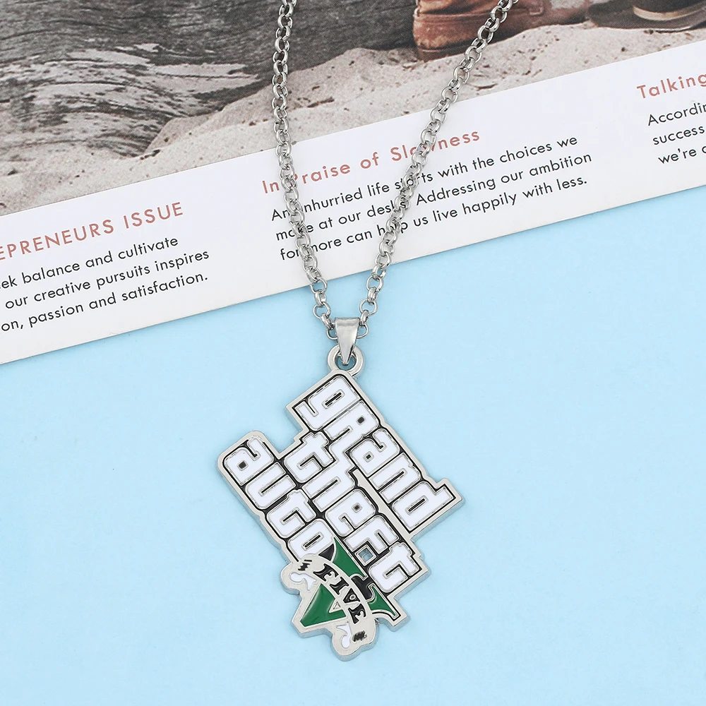 Creative Metal Car Letter Necklace Cartoon Character Game Themed Pendant for Boys Birthday Jewelry Accessory - view 5