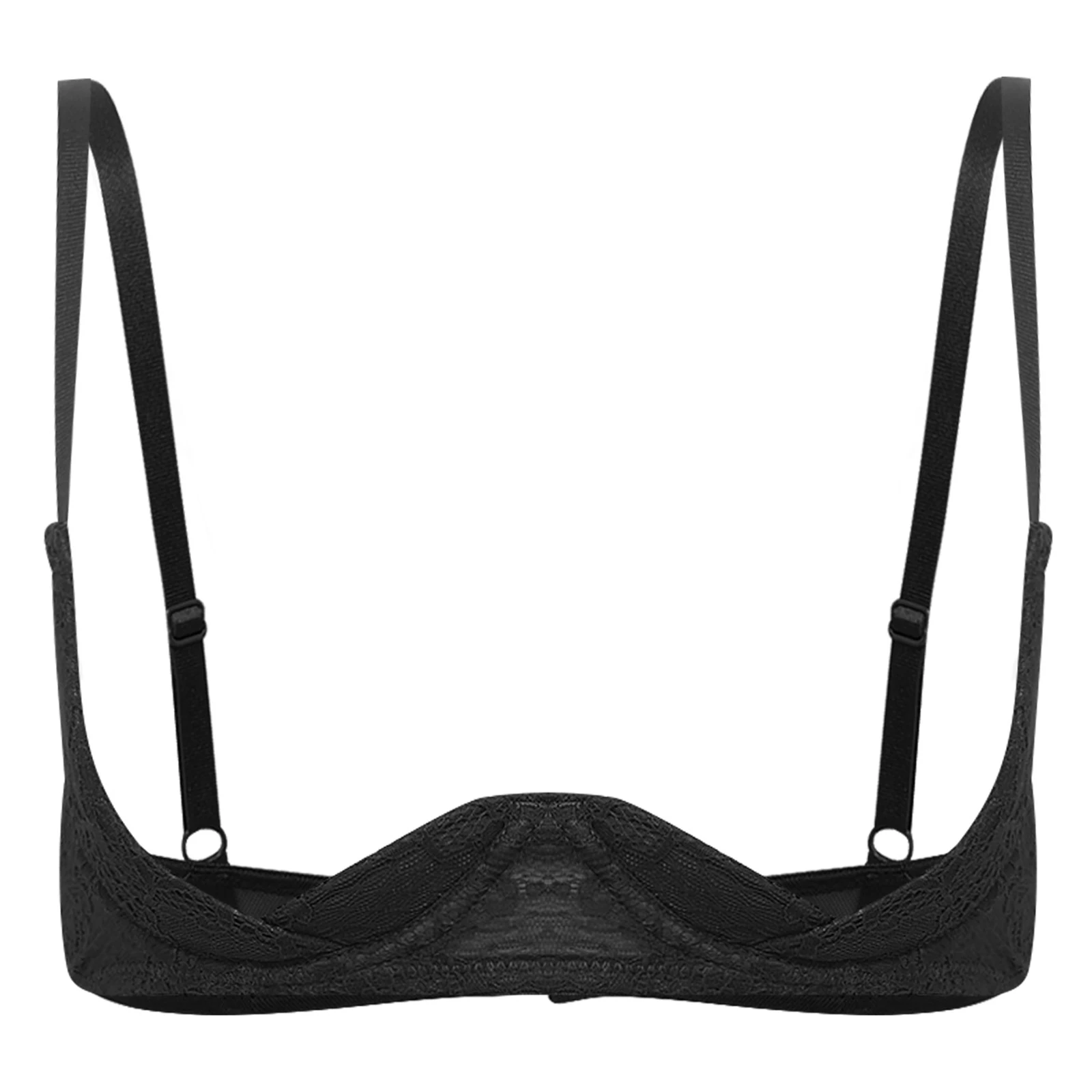 

Women Open Cups Exposed Nipples Exotic Bra Chest Brace Lingerie Nightwear Floral Lace Push-up Underwire Balconette Brassiere