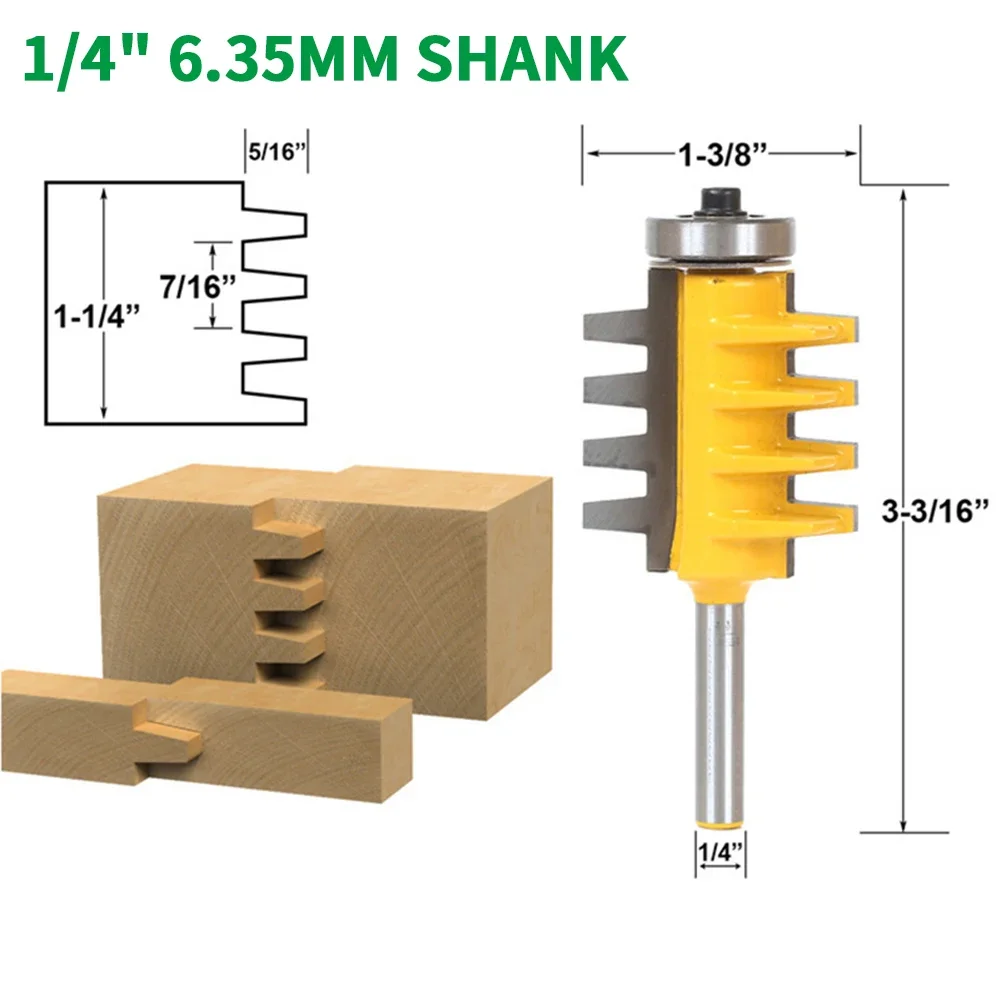 1ชิ้น1/4 "6.35มม. ก้านเครื่องตัดงานไม้แกะสลักรางนิ้วข้อต่อเราเตอร์บิตโคนเครื่องตัดไม้เครื่องมือไฟฟ้า