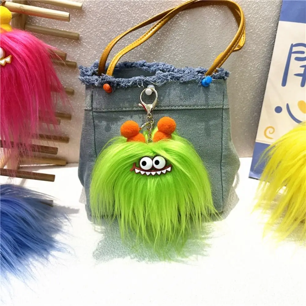 Eye-catching Fried Doll Mascot Keychain Cartoon Creative Plush Dolls Keychain Cute Popular Pigtail Doll Keychain Student