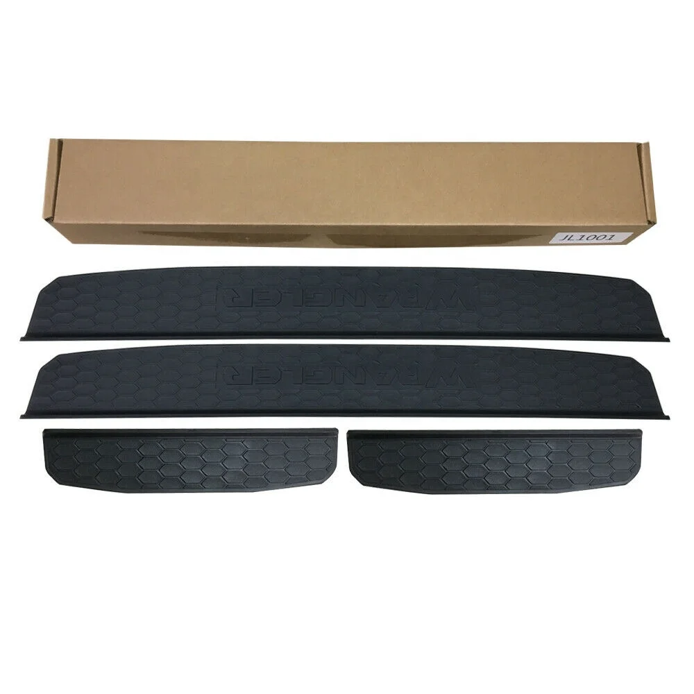 

Sill Guards Kit fits for JL, Black Rubber Door Entry Guards fit for 2018-2024 Wrangler JLU JT 4-Door