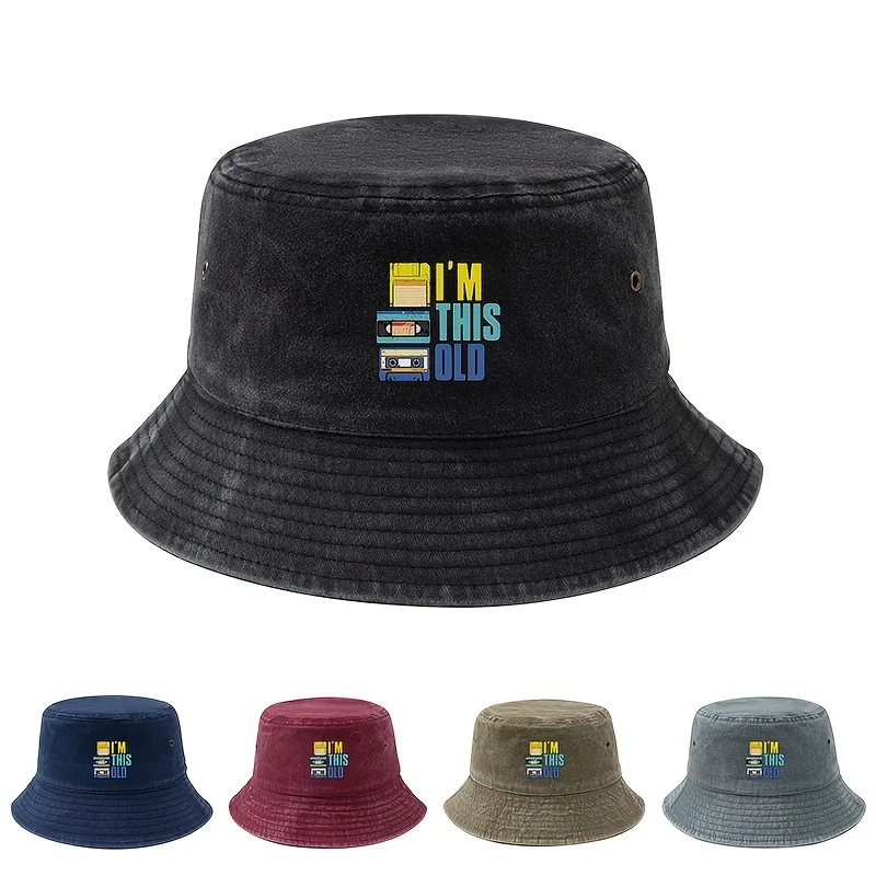 This Vintage Tape Fisherman Hat Features A Classic Washed Design, Offering A Soft, Comfortable, Sweat-Absorbing, and Breathable