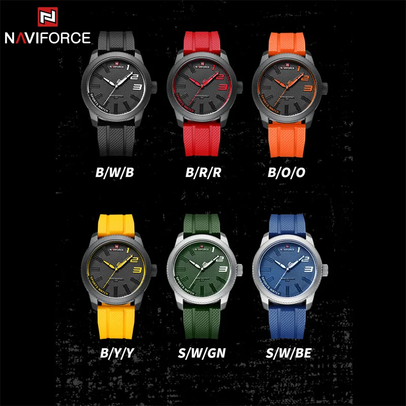 NAVIFORCE Top Luxury Brand Quartz Watch Men Silicone Strap Military Watches 30ATM Waterproof Wristwatch Relogio Masculino 2022