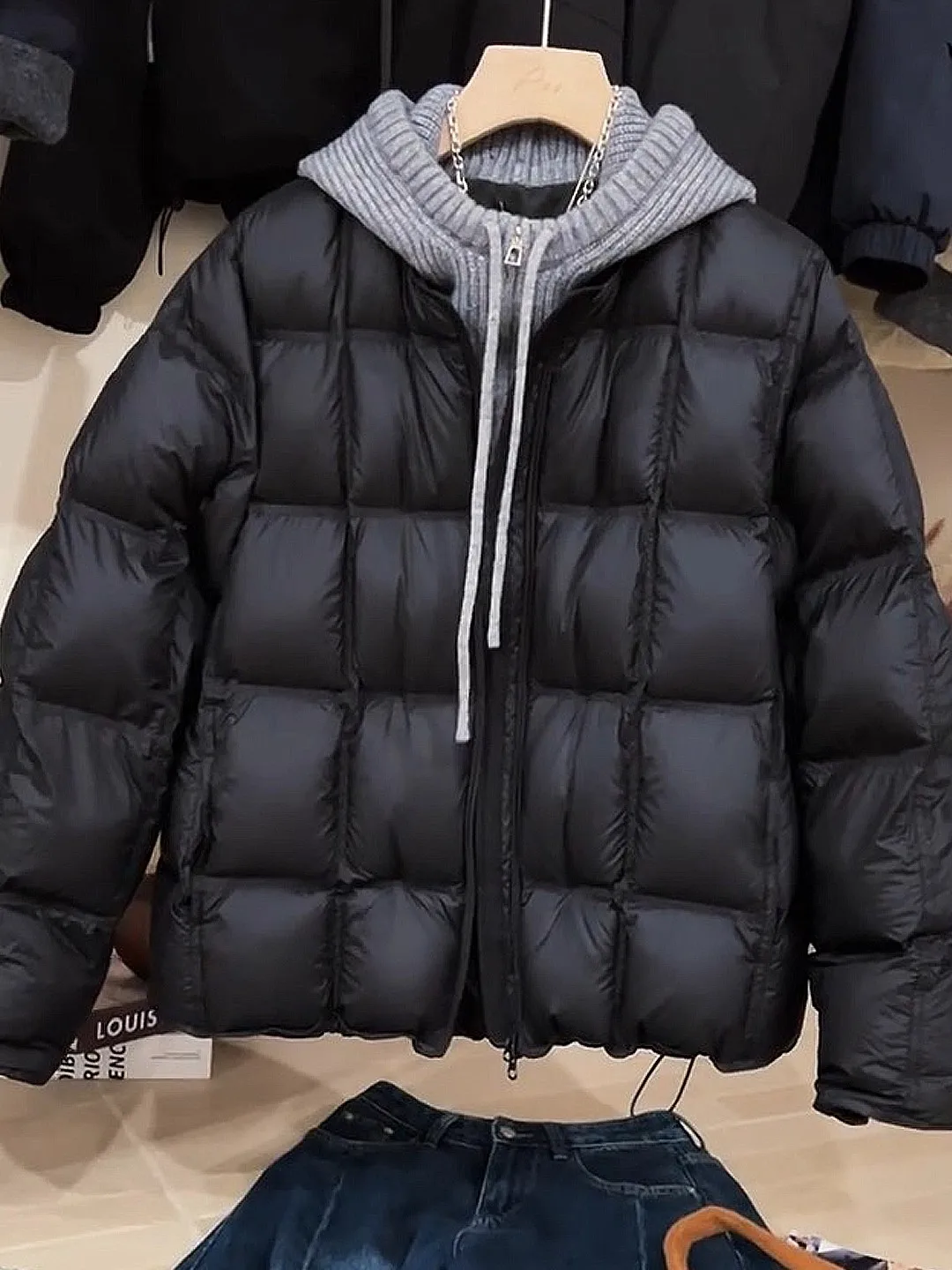 

Korean Sle plus Size Knitted Hooded Coat Women's Winter Thi Warm Casual Faion Outerwear Long Sve Zipper Closure