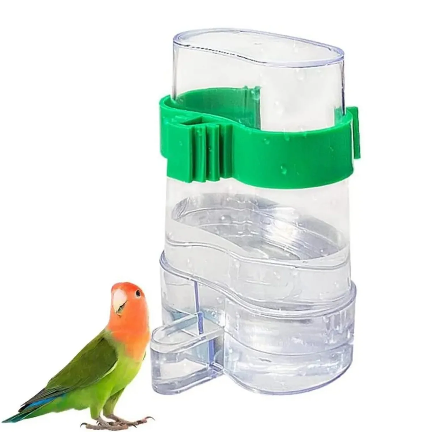 

Automatic Bird Water Dispenser, 13 * 8.5cm Plastic Transparent Hanging Pet Cage Accessories, 1 Bottle for Small Medium Birds