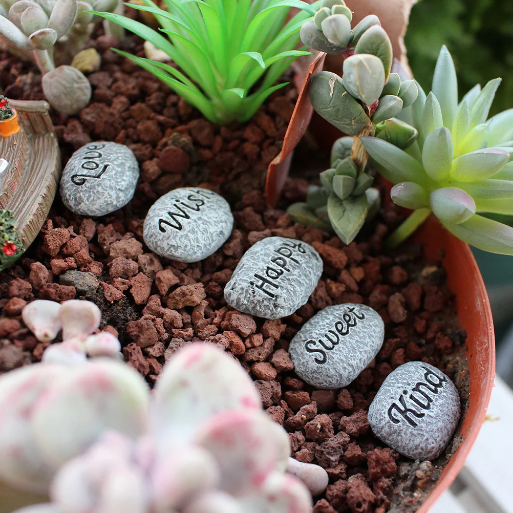 

5Pcs Decorative Aquarium Pebbles Polished Stones for Fish Tank Flowerpot Landscaping Creative Garden Decor Exquisite Reusable